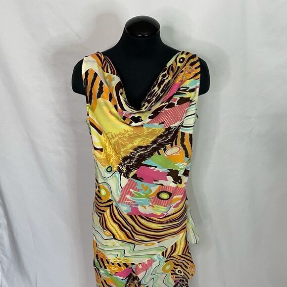 Vintage Y2K Dress-U-II Vibrant Slip Dress - Women’s 14 - Picture 4 of 6